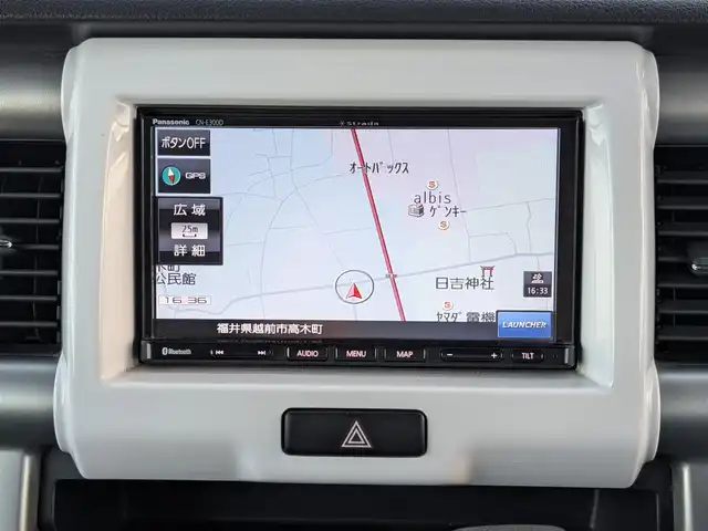 スズキ ハスラー G 福井県 2018(平30)年 7.4万km ピュアホワイトP 社外SDナビTV/(フルセグTV/Bluetooth/CD/DVD)/バックモニター/4WD/衝突軽減被害/アイドリングストップ/ダウンヒルアシストコントロール/グリップコントロール/ベンチシート/前席シートヒーター/純正フロアマット/AAC/BALMNUM製AW/ETC/キセノンヘッドライト/スマートキー