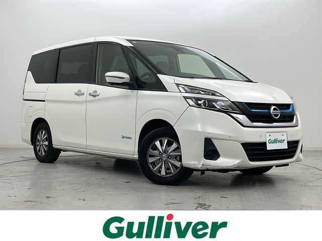 日産 セレナ 宮城県 2019(平31)年 5.8万km ブリリアントホワイトパール ワンオーナー/禁煙車/プロパイロット/インテリジェントパーキングアシスト/エマージェンシーブレーキ/車線逸脱警報/車線逸脱防止支援システム/速度標識表示/道路標識表示/オートマチックハイビーム/インテリジェントルームミラー/全席シートヒーター/純正9インチナビ/・BT.CD.DVD.USB.SD/全周囲カメラ/フルセグテレビ/両側パワースライドドア/ビルトインETC/純正ドライブレコーダー（F）/電動パーキングブレーキ/AUTOHOLD/ステアリングヒーター/革巻きステアリング/ステアリングスイッチ/プッシュスタート/スマートキー/3列シート/ロールサンシェード/LEDヘッドライト/LEDフォグランプ/純正15インチアルミホイール/アイドリングストップ/横滑り防止機能