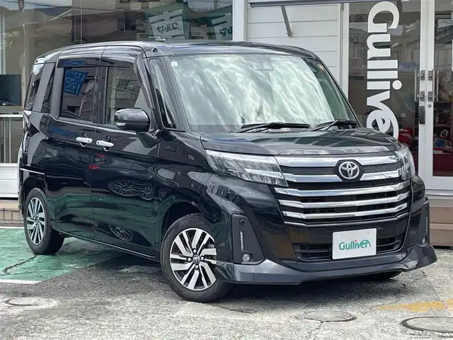トヨタ ルーミー カスタムG 神奈川県 2021(令3)年 4.2万km ブラックマイカメタリック ワンオーナー/純正メモリナビ/　（CD・Bluetooth・USB）/フルセグTV/両側パワースライドドア/トヨタセーフティセンス/バックカメラ/LEDヘッドライト/LEDフォグライト/ビルトインETC/レーダークルーズコントロール/アイドリングストップ/コーナーセンサー/スマートキー×2/保証書/取扱説明書