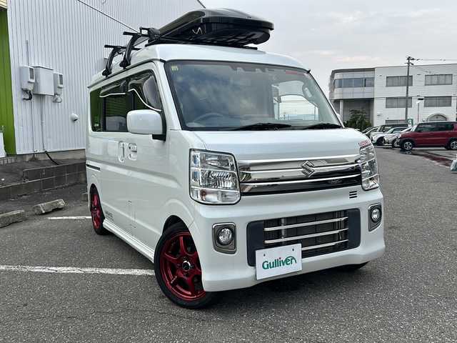 スズキ エブリィ ワゴン PZターボ 福井県 2020(令2)年 6.3万km パールホワイト スマートキー/プッシュスタート/４WD/TEIN車高調/社外マフラー/ドライブレコーダー/TERZOルーフキャリア/TERZOジェットバック/社外ナビゲーション/フルセグテレビ/ETC/ステアリングスイッチ/シートヒーター/クリアランスソナー/衝突軽減/レーンガイド/横滑り防止/純正HIDヘッドライト/オートライト/電動格納ミラー/純正フロアマット/純正ドアバイザー