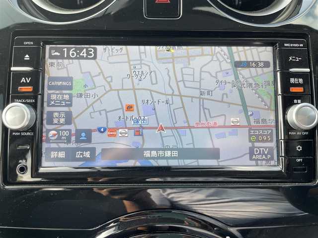 日産 ノート X DIG－S 福島県 2015(平27)年 3.9万km ブリリアントホワイトパール 純正メモリーナビ/CD/DVD/SD/BT/USB/フルセグTV/純正14インチAW(ホイール＋冬タイヤ積込)/純正ドライブレコーダー/衝突被害軽減システム/自動防眩ルームミラー/アラウンドビューモニター/クリアランスソナー/アイドリングストップ/プッシュスタート/オートライト/LEDヘッドライト/ドアバイザー/フロアマット/ETC