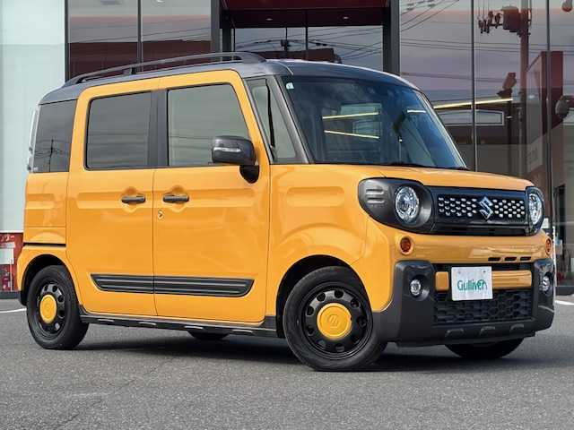 スズキ スペーシア ギア HYBRID XZターボ 宮城県 2021(令3)年 8.1万km アクティブイエロー/ガンメタリック2トーン 登録時走行距離８０５８４ｋｍ/両側パワースライドドア/バックカメラ/社外ナビ/・フルセグ/・Bluetooth/・CD/DVD/・AM/FM/・CD/DVD/衝突被害軽減機能/クルーズコントロール/レーンキープアシスト/パドルシフト/ウインカーミラー/アイドリングストップ/プッシュスタート/スマートキー/ビルトインＥＴＣ/ドライブレコーダー前後/シートヒーター/オートライト/純正アルミホイール