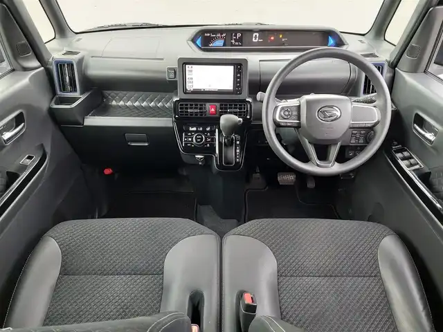 ダイハツ タント カスタム X 東京都 2021(令3)年 4.8万km ブラックマイカメタリック 純正ナビ/フルセグTV/シートヒーター/ハーフレザーシート/両側パワースライドドア/スマートアシスト/衝突軽減ブレーキ/レーンキープアシスト/先行車発進お知らせ/コーナーセンサー/アイドリングストップ/スマートキー/LEDヘッドライト/フォグ/純正14インチアルミホイール