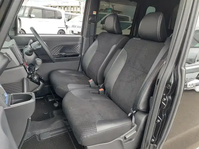 ダイハツ タント カスタム X 東京都 2021(令3)年 4.8万km ブラックマイカメタリック 純正ナビ/フルセグTV/シートヒーター/ハーフレザーシート/両側パワースライドドア/スマートアシスト/衝突軽減ブレーキ/レーンキープアシスト/先行車発進お知らせ/コーナーセンサー/アイドリングストップ/スマートキー/LEDヘッドライト/フォグ/純正14インチアルミホイール