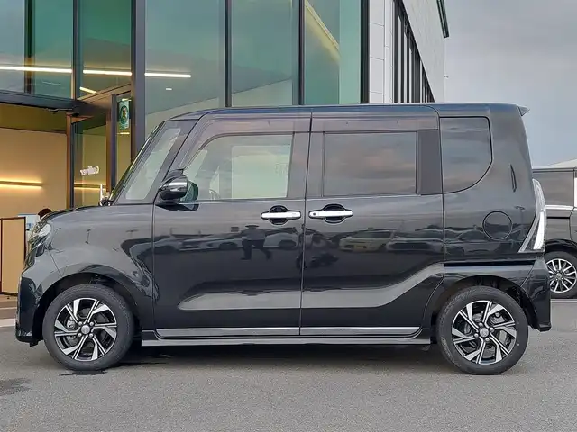 ダイハツ タント カスタム X 東京都 2021(令3)年 4.8万km ブラックマイカメタリック 純正ナビ/フルセグTV/シートヒーター/ハーフレザーシート/両側パワースライドドア/スマートアシスト/衝突軽減ブレーキ/レーンキープアシスト/先行車発進お知らせ/コーナーセンサー/アイドリングストップ/スマートキー/LEDヘッドライト/フォグ/純正14インチアルミホイール