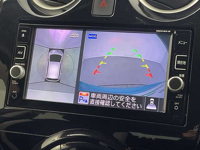 日産 ノート e－パワー X 岐阜県 2017(平29)年 4.5万km ソニックブルー 純正ナビ/　(AM/FM/CD/DVD/Bluetooth/フルセグTV)/アラウンドビューモニター/デジタルインナーミラー/エマージェンシーブレーキ/レーンキープアシスト/コーナーセンサー/ドライブレコーダー/ETC/LEDヘッドライト/オートライト/純正フロアマット/純正ドアバイザー