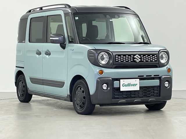 スズキ スペーシア ギア HYBRID XZ 岐阜県 2021(令3)年 3.4万km オフブルーメタリック/ガンメタリック2トーンルーフ 社外SDナビ/Bluetooth/CD/フルセグTV/USB/シートヒーター/バックカメラ/ルーフレール/LEDヘッドライト/オートライト/オートマチックハイビーム/両側パワースライドドア/追従型クルーズコントロール/レーンキープアシスト/衝突軽減ブレーキ/横滑り防止/プッシュスタート/電動格納ミラー/革巻きステアリング/ETC