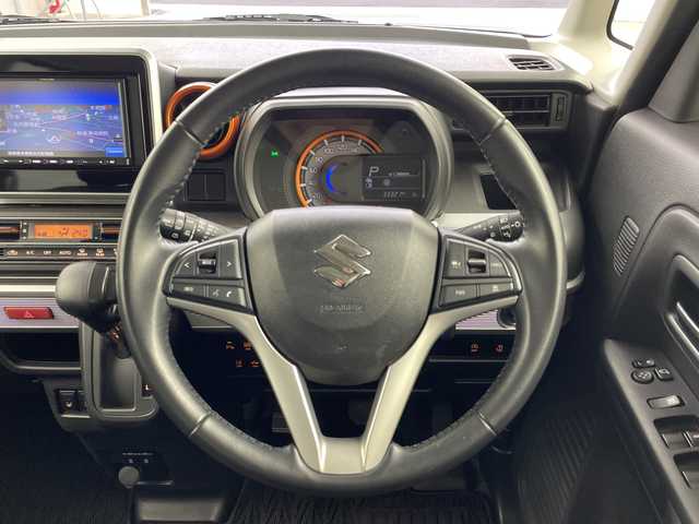 スズキ スペーシア ギア HYBRID XZ 岐阜県 2021(令3)年 3.4万km オフブルーメタリック/ガンメタリック2トーンルーフ 社外SDナビ/Bluetooth/CD/フルセグTV/USB/シートヒーター/バックカメラ/ルーフレール/LEDヘッドライト/オートライト/オートマチックハイビーム/両側パワースライドドア/追従型クルーズコントロール/レーンキープアシスト/衝突軽減ブレーキ/横滑り防止/プッシュスタート/電動格納ミラー/革巻きステアリング/ETC