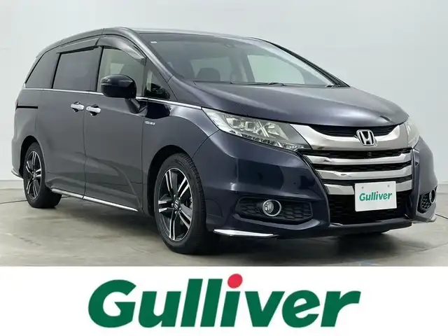 ホンダ オデッセイ ハイブリッド アブソルートセンシングEXパック 岡山県 2017(平29)年 6.9万km プレミアムヴィーナスブラックP 純正ナビ(3HU3)/【Bluetooth/フルセグTV/CD/DVD/HDMI】/全方位カメラ/１００Ｖ電源/両側パワースライドドア/衝突軽減ブレーキ/レーダークルーズコントロール/ハーフレザーシート/ブラインドスポットモニター/運転席パワーシート/ビルトインＥＴＣ/ＬＥＤヘッドライト　/フォグランプ/純正17インチアルミホイール/スマートキー×2