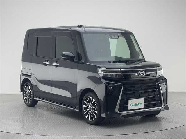 ダイハツ タント カスタム RS 兵庫県 2022(令4)年 1.9万km ブラックマイカメタリック 社外SDナビ/（CD/DVD/SD/Bluetooth/フルセグTV）/・CN-R500WD/バックカメラ/レーンキープアシスト/コーナーセンサー（前後）/プリクラッシュセーフティー/横滑り防止装置/カーテンエアバッグ/両側パワースライドドア/シートヒーター（D/N席）/LEDヘッドライト/オートライト/ビルトインETC/純正15インチアルミホイール/純正フロアマット/スマートキー/アイドリングストップ/ベンチシート