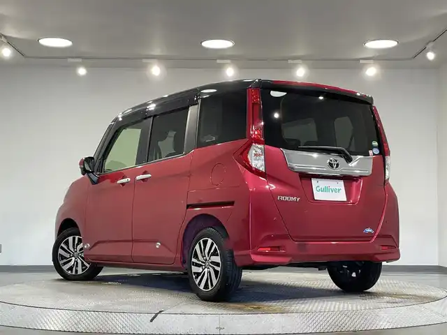 トヨタ ルーミー カスタムG S 愛知県 2017(平29)年 1.7万km ブラックマイカ/マゼンダベリーメタリック 純正ナビ【NSCD-W66】/両側パワースライドドア/衝突軽減ブレーキ/クルーズコントロール/クリアランスソナー/車線逸脱警報/先行車発進告知/バックカメラ/ドライブレコーダー/ビルトインＥＴＣ/アクセサリーソケット/ＩＳＯＦＩＸ/LEDヘッドライト/アイドリングストップ/フロアマット/純正１４インチアルミホイール