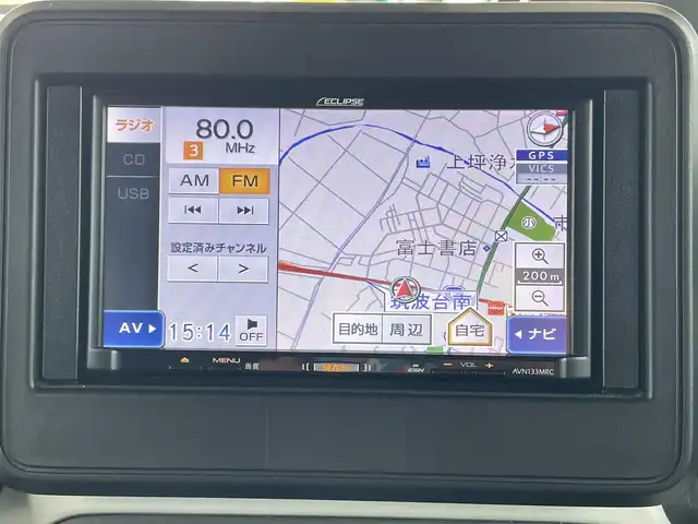 スズキ スペーシア HYBRID G 茨城県 2018(平30)年 7.5万km オフブルーM 社外ナビ/（FM/AM/CD）/バックカメラ/両側スライドドア/ETC/クリアランスソナー/オートライト/レーンアシスト/衝突被害軽減ブレーキ/盗難防止装置/スペアキー/社外フロアマット