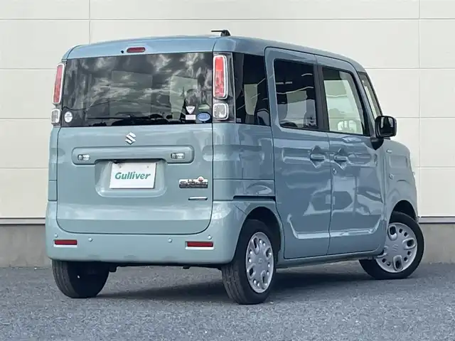 スズキ スペーシア HYBRID G 茨城県 2018(平30)年 7.5万km オフブルーM 社外ナビ/（FM/AM/CD）/バックカメラ/両側スライドドア/ETC/クリアランスソナー/オートライト/レーンアシスト/衝突被害軽減ブレーキ/盗難防止装置/スペアキー/社外フロアマット