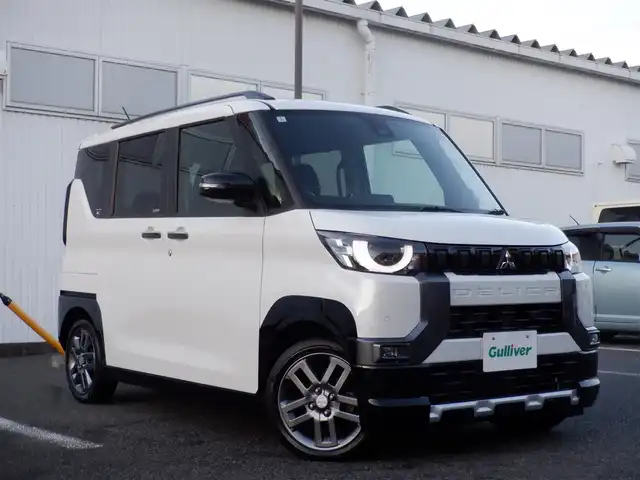 三菱 デリカミニ T プレミアム 静岡県 2024(令6)年 2.6万km アメジストブラック/シルキーホワイト  ワンオーナー(保証書あり)/ 純正ナビ(MM223D-LM)/ 全方位モニター/ e-Assist/ 両側パワースライドドア/ パドルシフト/ ビルトインETC2.0/ 純正ドライブレコーダー/ スマートキー/ プッシュスタート/ ハーフレザーシート/ 前席シートヒーター/ 純正15インチアルミ/ 純正LEDヘッドライト/ フォグランプ/ 純正フロアマット