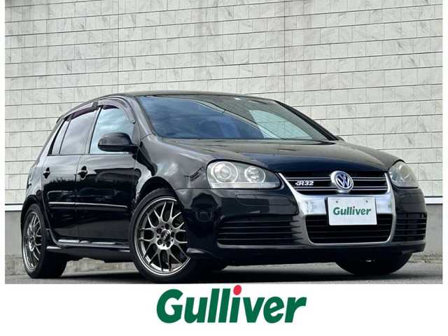 フォルクスワーゲン ゴルフ R32 山形県 2006(平18)年 11万km 黒 禁煙車/4WD/社外メモリーナビ/・TV/AM/FM/DVD/盗難防止装置/キセノンヘッドライト/レザーシート/レカロシート（D/N席）/レーダー探知機/リモコンキー/パドルシフト/電動格納ミラー/AAC/フロアマット/ドアバイザー/ETC/保証書/取扱説明書