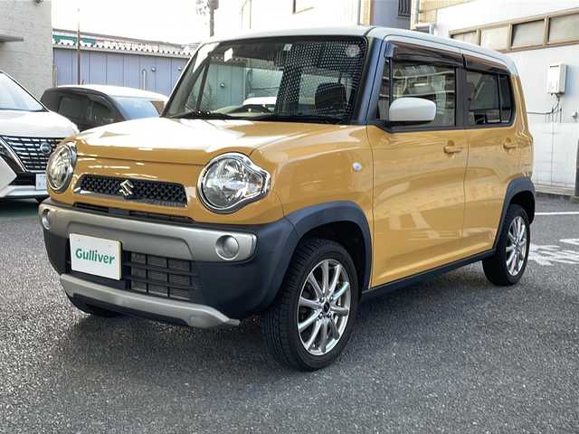スズキ ハスラー G 大阪府 2019(令1)年 6.2万km アクティブイエロー/ホワイト2トーンルーフ プッシュスタート/スペアキー/ETC/衝突被害軽減装置/車線逸脱防止装置/横滑り防止装置/アイドリングストップ/電動格納ミラー/フルフラットシート/純正フロアマット/シートヒーター