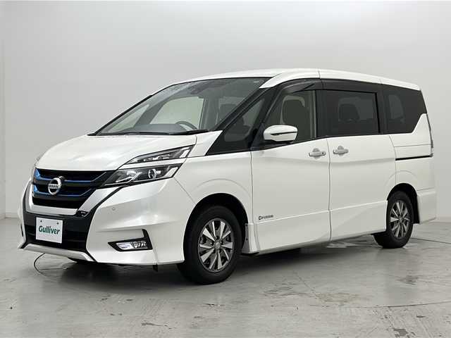 日産 セレナ e－パワー ハイウェイスター V 宮城県 2018(平30)年 5.4万km ブリリアントホワイトパール 禁煙車/プロパイロット/エマージェンシーブレーキ/車線逸脱警報/インテリジェントパーキングアシスト/アラウンドビューモニター/インテリジェントルームミラー/純正9型ナビ（地図無）/・BT.CD.DVD.AUX.SD/フルセグＴＶ/純正ドライブレコーダー（前）/ビルトインＥＴＣ/前席シートヒーター/ステアリングヒーター/革巻ステアリング/ステアリングスイッチ/プッシュスタート/スマートキー/横滑り防止機能/アイドリングストップ/電動パーキングブレーキ/純正フロアマット/純正ドアバイザー/純正15インチアルミホイール/ＬＥＤヘッドライト/フォグランプ/ロールサンシェード/シートバックテーブル
