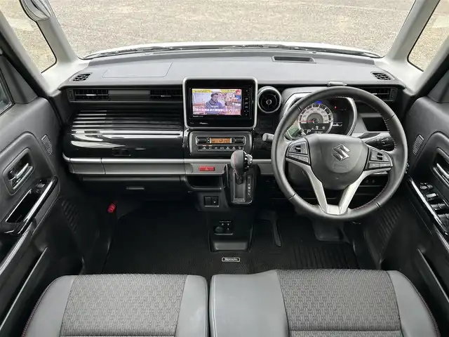 スズキ スペーシア カスタム HYBRID XS 宮城県 2020(令2)年 2.1万km ピュアホワイトP /ワンオーナー//純正メモリナビ//CD/DVD/SD/BT/USB/フルセグテレビ//全周囲カメラ//両側パワースライドドア//ハーフレザーシート//D席シートヒーター//レーダークルーズコントロール//衝突被害軽減ブレーキ//コーナーセンサー//車線逸脱警報//ヘッドアップディスプレイ//ドアバイザー//スマートキーx2//純正エンジンスターター//社外14インチアルミスタッドレスタイヤ積込（溝無）/155/65R14