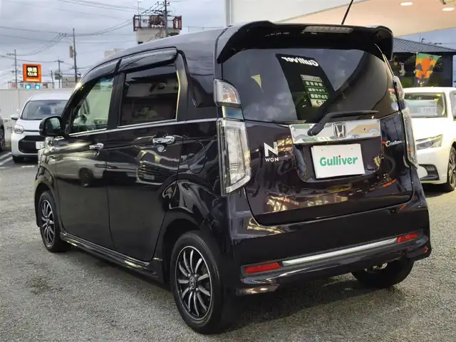 ホンダ Ｎ ＷＧＮ カスタム G SSパッケージ 熊本県 2017(平29)年 11.2万km プレミアムベルベットパープル・パール 純正7インチナビ（VXM-184VFi）/【フルセグTV/CD/DVD/Bluetooth】/バックカメラ/クルーズコントロール/アイドリングストップ/純正14インチAW/前後ドライブレコーダー/ビルトインETC/オートライト/ウィンカーミラー/プッシュスタート/ステアリングスイッチ/純正フロアマット/純正ドアバイザー/横滑り防止/盗難防止装置/保証書/取扱説明書