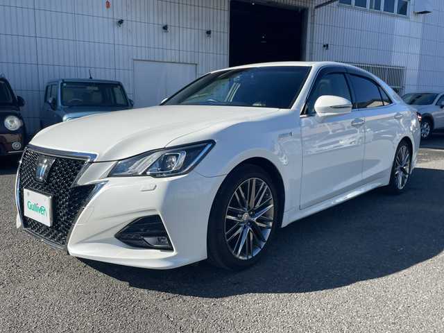 トヨタ クラウン ハイブリッド アスリートG 神奈川県 2016(平28)年 14.3万km ホワイトパールクリスタルシャイン 純正ナビ/LEDライト/クルーズコントロール（追従有）/フルセグTV/ETC/Bluetooth/サンルーフ/ステアリングリモコン/全部ドラレコ/シートメモリー機能/オートライト/ハイビーム/パワーシート（D/N席）/電動ステアリング調整/CD/DVD(Blu-ray再生可）/純正フロアマット/バイザー/バックカメラ/エアコンスイング機能/プッシュスタート/スマートキー