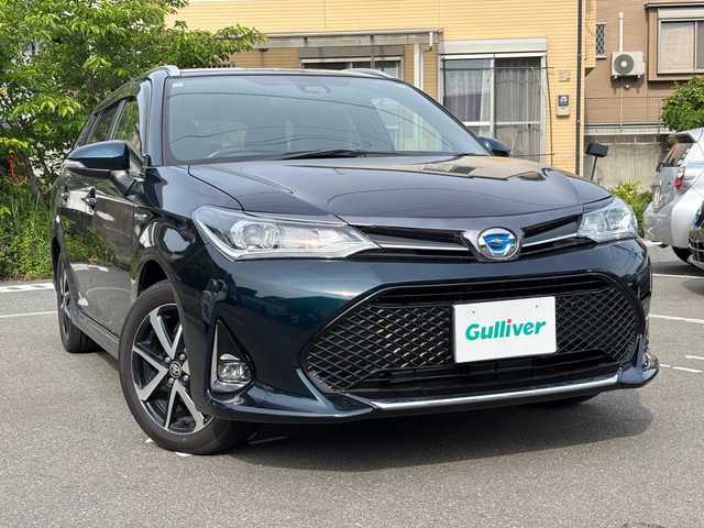 トヨタ カローラ フィールダー ハイブリッドG ダブルバイビー 福岡県 2017(平29)年 10.8万km ブラッキッシュアゲハガラスフレーク ワンオーナー/ディーラーナビ/（AM/FM/CD/DVD/SD/Bluetooth/ワンセグTV）/クルーズコントロール/横滑り防止/レーンキープ/衝突軽減/シートヒーター（運転席/助手席）/オートマチックハイビーム/純正アルミホイール/純正フロアマット/オートライト/フォグランプ/電格ミラー/ECOモード/EVモード/プッシュスタート/保証書/取扱説明書