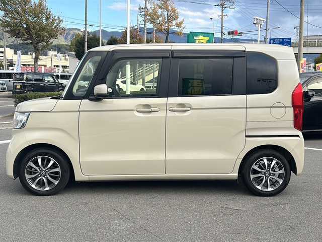 ホンダ Ｎ ＢＯＸ G L ターボ ホンダセンシング 長野県 2019(令1)年 2.7万km プレミアムアイボリーパールⅡ ホンダセンシング/純正Gathersナビ（VXM-195VFi）/FM・AM・DVD・CD・フルセグテレビ/Bluetooth Audio/バックカメラ/純正14インチアルミホイール/レーダークルーズコントロール/両側パワースライドドア/革巻きステアリング/ロールサンシェード/ドライブレコーダー/コーナーセンサー/パドルシフト/LEDヘッドライト/オートライト/プッシュスタート/スマートキー/スペアキー/ドアバイザー/ETC