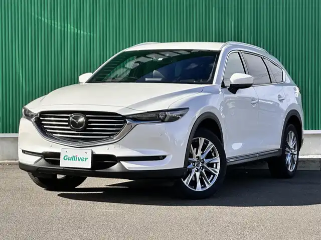 マツダ ＣＸ－８ XD Lパッケージ 宮城県 2018(平30)年 8.8万km スノーフレイクホワイトパールマイカ 360度ビューモニター/パーキングセンサー（フロント）/CD/DVD/地デジTV/＝＝＝/アドバンスドスマートシティブレーキサポート/ブラインドスポットモニタリング/パーキングセンサー（リア）/レーダークルーズコントロール/スマートブレーキサポート/レーンキープアシストシステム/車線逸脱警報システム/車間認知支援システム/交通標識認識システム/ドライバーアテンションアラート/ヘッドアップディスプレイ/純正ナビ/・Bluetooth/ETC2.0（バイザー裏）/パワーバックドア/本革シート/シートヒーター（前席/2列目）/パワーシート（運転席メモリー機能付）/革巻きステアリング/ステアリングヒーター/ステアリングスイッチ/電動パーキングブレーキ/ブレーキホールド/アダプティブLEDヘッドランプ/オートライト/スマートキー＆プッシュスタート/電動格納ミラー/ルーフレール/純正19インチAW/純正フロアマット/W/サイド/カーテンエアバッグ