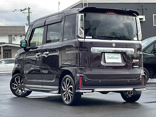 スズキ スペーシア カスタム HYBRID XS ターボ 道北・旭川 2022(令4)年 5.1万km ムーンライトバイオレットPM /4WD//禁煙車//ワンオーナー//純正メモリナビ//CD/DVD/BT/フルセグ//全方位カメラ//両側パワースライドドア//ハーフレザーシート//シートヒーター//デュアルカメラブレーキサポート//レーンキープ//レーダークルーズコントロール//アイドリングストップ//コーナーセンサー//パドルシフト//ヘッドアップディスプレイ//ミラーヒーター//オートハイビーム//オートライト//LEDヘッドライト//フォグライト//ビルトインETC2.0//オートリトラミラー//サンシェード//スマートサーキュレーター//純正フロアマット//ドアバイザー//レオニス15インチアルミホイール//柿本マフラー//保証書//取説