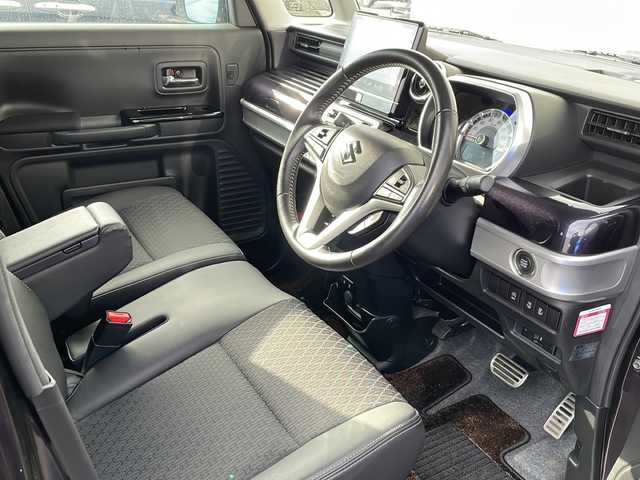 スズキ スペーシア カスタム HYBRID XS ターボ 道北・旭川 2022(令4)年 5.1万km ムーンライトバイオレットPM /4WD//禁煙車//ワンオーナー//純正メモリナビ//CD/DVD/BT/フルセグ//全方位カメラ//両側パワースライドドア//ハーフレザーシート//シートヒーター//デュアルカメラブレーキサポート//レーンキープ//レーダークルーズコントロール//アイドリングストップ//コーナーセンサー//パドルシフト//ヘッドアップディスプレイ//ミラーヒーター//オートハイビーム//オートライト//LEDヘッドライト//フォグライト//ビルトインETC2.0//オートリトラミラー//サンシェード//スマートサーキュレーター//純正フロアマット//ドアバイザー//レオニス15インチアルミホイール//柿本マフラー//保証書//取説