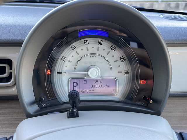 スズキ ラパン X 山口県 2021(令3)年 3.4万km ピュアホワイトP ワンオーナー/純正8インチSDナビ　【CN-RZ865】/・Bluetooth接続/・フルセグテレビ/・AM/FM/CD/DVD/前後ドライブレコーダー/スズキセーフティサポート/・デュアルセンサーブレーキサポート/・誤発進抑制機能/・車線逸脱警報/・ふらつき警報/・先行車発進お知らせ機能/・標識認識機能/・後退時ブレーキサポート/・後方誤発進抑制機能/・リヤパーキングセンサー/シートヒーター/純正フロアマット/スマートキー/プッシュスタート/純正LEDライト/純正14インチアルミホイール/ドアバイザー/ウィンカーミラー/保証書