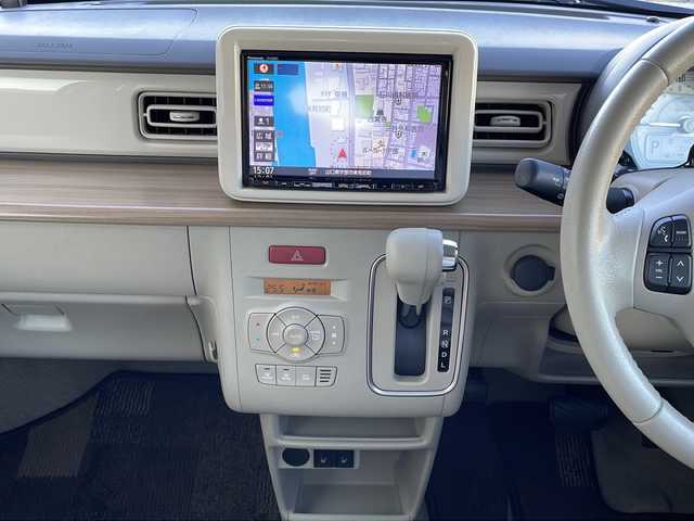 スズキ ラパン X 山口県 2021(令3)年 3.4万km ピュアホワイトP ワンオーナー/純正8インチSDナビ　【CN-RZ865】/・Bluetooth接続/・フルセグテレビ/・AM/FM/CD/DVD/前後ドライブレコーダー/スズキセーフティサポート/・デュアルセンサーブレーキサポート/・誤発進抑制機能/・車線逸脱警報/・ふらつき警報/・先行車発進お知らせ機能/・標識認識機能/・後退時ブレーキサポート/・後方誤発進抑制機能/・リヤパーキングセンサー/シートヒーター/純正フロアマット/スマートキー/プッシュスタート/純正LEDライト/純正14インチアルミホイール/ドアバイザー/ウィンカーミラー/保証書