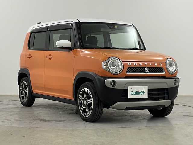 スズキ ハスラー X ターボ 道央・札幌 2014(平26)年 8.1万km パッションオレンジマイカ/スペリアホワイト ・４WD /ターボ/・スズキ セーフティ サポート/・レーダーブレーキサポート/・誤発進抑制機能などが含まれます/・社外SDナビ（AVN113MV）/（CD/AM/FM・USB/ワンセグTV）/・シートヒーター/・アイドリングストップ/・ウィンカーミラー/ドアバイザー/・プッシュスタート/スマートキー/・エンジンスターター/・HIDヘッドライト/フォグランプ/・純正フロアマット/・夏タイヤAW付き積込み/・横滑り防止装置/・盗難防止装置