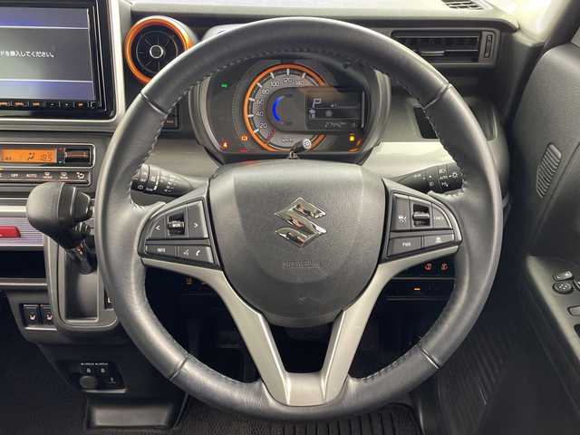 スズキ スペーシア ギア HYBRID XZ 岐阜県 2021(令3)年 2.8万km デニムブルー ガンメタリック 2トーン 8インチ純正ナビ/　(AM/FM/CD/DVD/Bluetooth/フルセグTV)/全方位カメラ/衝突軽減ブレーキ/レーンキープアシスト/レーダークルーズコントロール/両側パワースライドドア/革巻きステアリング/ルーフレール/ビルトインETC/ドライブレコーダー/LEDヘッドライト/オートハイビーム/純正フロアマット　/純正ドアバイザー