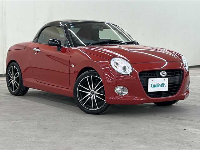 ダイハツ コペン セロ 愛知県 2015(平27)年 6.1万km マタドールレッドP ・純正メモリナビ　型式NSZP-W65DE/（DVD/フルセグ/CD/AM/FM/BT）/・電動ハードトップ/・横滑り防止装置/・マニュアルモード付AT/・ステアリングスイッチ/・オートエアコン/・シートヒーターD/N席/・LEDヘッドライト/・フォグランプ/・オートライト/・社外ETC/・純正フロアマット/・社外16インチAW（夏タイヤ）/・冬タイヤ積込社外16インチAW付