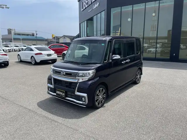 ダイハツ タント カスタム RS トップED SAⅡ 石川県 2015(平27)年 8.5万km ナイトシャドーパープルクリスタルM スタッドレスタイヤAW積載/両側パワースライドドア/SDナビ/バックカメラ/Bluetooth/CD/DVD/電動格納ミラー/コーナーセンサー(前後)/オートライト/HIDヘッドライト/フォグランプ(前)/インテリジェントキー/アクセサリーソケット(12V)/フロントアームレスト/ドアバイザー/純正フロアマット/ETC