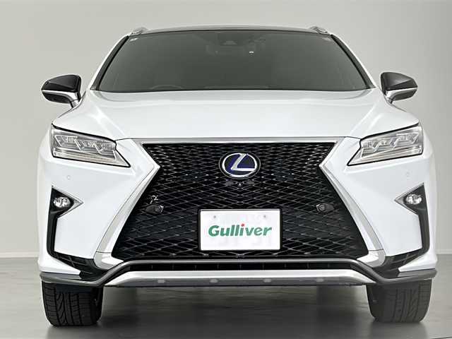 レクサス ＲＸ 450h Fスポーツ 福島県 2016(平28)年 7.2万km ホワイトノーヴァガラスフレーク /禁煙車//サンルーフ//メーカーナビ/CD・DVD・BD・BT・MSV・USB・フルセグTV//マークレビンソン//パノラミックビューモニター//ＢＳＭ//ヘッドアップディスプレイ//赤レザーシート//クリアランスソナー//３６０ドラレコ//レーダークルーズコントロール//パワーバックドア//全席パワーシート//全席シートヒーター・前席エアシート//パドルシフト//ビルトインETC//取説・保証書//カードキー有り