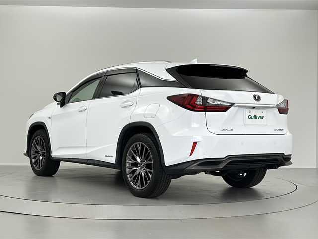 レクサス ＲＸ 450h Fスポーツ 福島県 2016(平28)年 7.2万km ホワイトノーヴァガラスフレーク /禁煙車//サンルーフ//メーカーナビ/CD・DVD・BD・BT・MSV・USB・フルセグTV//マークレビンソン//パノラミックビューモニター//ＢＳＭ//ヘッドアップディスプレイ//赤レザーシート//クリアランスソナー//３６０ドラレコ//レーダークルーズコントロール//パワーバックドア//全席パワーシート//全席シートヒーター・前席エアシート//パドルシフト//ビルトインETC//取説・保証書//カードキー有り