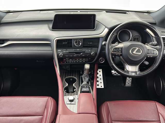 レクサス ＲＸ 450h Fスポーツ 福島県 2016(平28)年 7.2万km ホワイトノーヴァガラスフレーク /禁煙車//サンルーフ//メーカーナビ/CD・DVD・BD・BT・MSV・USB・フルセグTV//マークレビンソン//パノラミックビューモニター//ＢＳＭ//ヘッドアップディスプレイ//赤レザーシート//クリアランスソナー//３６０ドラレコ//レーダークルーズコントロール//パワーバックドア//全席パワーシート//全席シートヒーター・前席エアシート//パドルシフト//ビルトインETC//取説・保証書//カードキー有り