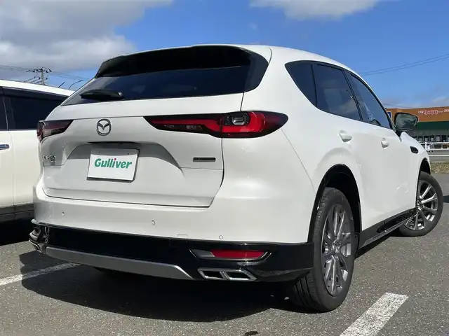 マツダ ＣＸ－６０ XD Lパッケージ 青森県 2023(令5)年 1.9万km ロジウムホワイトプレミアムメタリック ワンオーナー/4WD/純正メモリナビ/ 　BT/USB/AppleCarPlay/AudroidAuto/HDMI/バック・フロント・サイドカメラ/全方位カメラ/純正20インチアルミホイール/LEDオートライト/フォグランプ/シートヒーター/パワーシート/シートメモリ/パドルシフト/置くだけ充電/100V電源/ステアリングヒーター/ETC/冬タイヤ付き社外アルミホイール4本積込/　 235/60R18