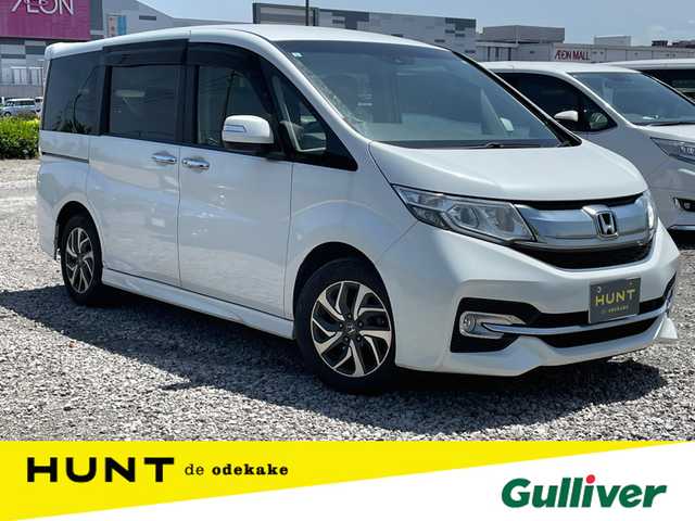 ホンダ ステップワゴン スパーダ ホンダセンシング 千葉県 2017(平29)年 13.7万km ホワイトオーキッドパール 衝突軽減ブレーキ/両側パワースライドドア/純正フリップダウンモニター/純正７インチメモリナビ/フルセグＴＶ/バックカメラ/ＥＴＣ/ＬＥＤヘッドライト/オートライト/純正１６インチアルミホイール