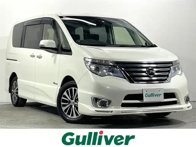 日産 セレナ HWS S HV Vエアロ+Sefty 大阪府 2015(平27)年 2.8万km ブリリアントホワイトパール 純正8incナビTV バックカメラ 両側パワースライドドア クルーズコントロール 衝突軽減ブレーキ レーンアシスト スマートキー プッシュスタート リアオートエアコン 前後ドライブレコーダー ETC
