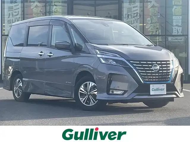 日産 セレナ e－パワー ハイウェイスター V 岡山県 2021(令3)年 6万km ダークメタルグレー 登録時走行距離59858km/純正10インチナビ/(AM.FM.SD.TV.BT.CD.DVD)/アラウンドビューモニター/プロパイロット/ブラインドスポットモニター/ビルトインETC/前後ドライブレコーダー/両側パワースライドドア/ハンドフリーオートスライドドア/横滑り防止装置/レーンキープアシスト/Wエアコン/オートライト/チップアップシート/純正15インチAW/純正フロアマット