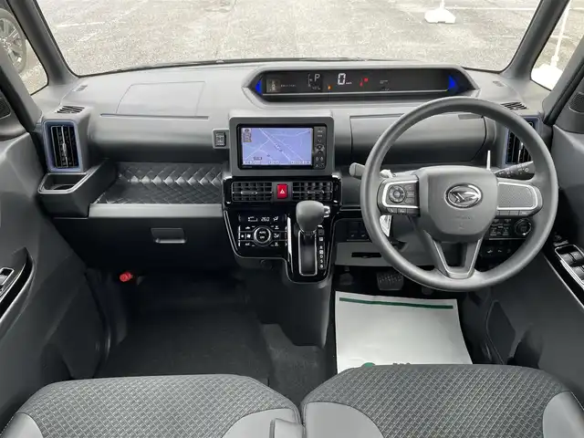 ダイハツ タント カスタム X スタイルセレクション 千葉県 2021(令3)年 0.1万km ブラックマイカメタリック スマートアシスト/・衝突軽減ブレーキ/・車線逸脱抑制機能/・車線逸脱警報/・標識認識機能/・先行車発進お知らせ機能/社外SDナビ【NSZT-W61G】/・CD/DVD/MSV/Bluetooth/フルセグ/バックカメラ/両後パワースライドドア/ハーフレザーシート/前席シートヒーター/前後コーナーセンサー/スマートキー/純正LEDヘッドライト/フォグランプ/オートマチックハイビーム/ETC/純正14インチアルミホイール/本革巻きステアリング/サイド＆カーテンエアバッグ