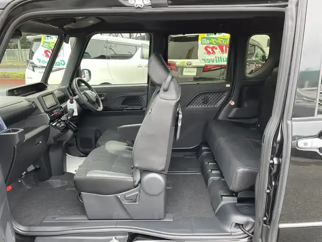 ダイハツ タント カスタム X スタイルセレクション 千葉県 2021(令3)年 0.1万km ブラックマイカメタリック スマートアシスト/・衝突軽減ブレーキ/・車線逸脱抑制機能/・車線逸脱警報/・標識認識機能/・先行車発進お知らせ機能/社外SDナビ【NSZT-W61G】/・CD/DVD/MSV/Bluetooth/フルセグ/バックカメラ/両後パワースライドドア/ハーフレザーシート/前席シートヒーター/前後コーナーセンサー/スマートキー/純正LEDヘッドライト/フォグランプ/オートマチックハイビーム/ETC/純正14インチアルミホイール/本革巻きステアリング/サイド＆カーテンエアバッグ