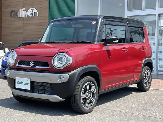 スズキ ハスラー X 道央・札幌 2018(平30)年 2.6万km フェニックスレッドパール/ブルーイッシュブラックパール 登録時走行距離26/040ｋｍ/ワンオーナー/　４　Ｗ　Ｄ　/寒冷地仕様/純正オーディオ(CD/FM/AM/BT/USB)/アイドリングストップ/ウィンカーミラー/ドアバイザー/プッシュスタート/スペアキー×１/純正フロアマット/シートヒーター（運転席/助手席）/横滑り防止装置/レーンキープアシスト/盗難防止装置/衝突軽減ブレーキ/オートライト/ダウンヒルアシストコントロール/社外エンジンスターター/フォグランプ/ステアリングスイッチ/電動格納ミラー/バニティミラー/積込冬タイヤ（社外AW/165/60/R15/23年製/溝7ｍｍ）