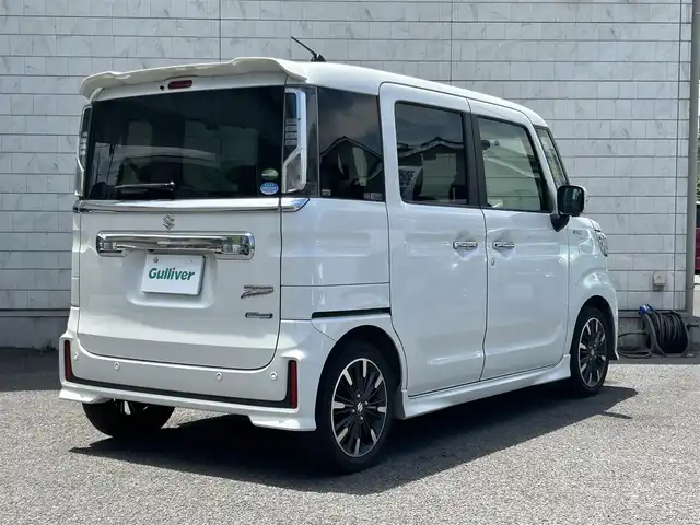 スズキ スペーシア カスタム HYBRID XS 大分県 2020(令2)年 4.8万km ピュアホワイトP ワンオーナー/ハーフレザー調シート/社外メモリナビ AVN-P10W/【フルセグ/DVD/BTオーディオ】/全方位カメラ/両側パワースライドドア/純正15インチアルミホイール/レーダークルーズコントロール/レーンアシスト/衝突被害軽減システム/ヘッドアップディスプレイ/前後2カメラドライブレコーダー/クリアランスソナー/ビルトインETC/USBソケット/LEDヘッドライト/LEDフォグランプ/オートライト/レザーステアリング/ステアリングリモコン/チルトステアリング/横滑り防止装置/運転席シートヒーター/運転席シートリフター/ウインカーミラー/リアプライバシーガラス/エンジンプッシュスタート/アイドリングストップ/フロアマット/電動格納ミラー/サイド&Wエアバッグ/ABS/スマートキー×2/保証書/車両取説/ナビ取説