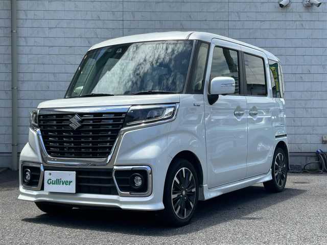 スズキ スペーシア カスタム HYBRID XS 大分県 2020(令2)年 4.8万km ピュアホワイトP ワンオーナー/ハーフレザー調シート/社外メモリナビ AVN-P10W/【フルセグ/DVD/BTオーディオ】/全方位カメラ/両側パワースライドドア/純正15インチアルミホイール/レーダークルーズコントロール/レーンアシスト/衝突被害軽減システム/ヘッドアップディスプレイ/前後2カメラドライブレコーダー/クリアランスソナー/ビルトインETC/USBソケット/LEDヘッドライト/LEDフォグランプ/オートライト/レザーステアリング/ステアリングリモコン/チルトステアリング/横滑り防止装置/運転席シートヒーター/運転席シートリフター/ウインカーミラー/リアプライバシーガラス/エンジンプッシュスタート/アイドリングストップ/フロアマット/電動格納ミラー/サイド&Wエアバッグ/ABS/スマートキー×2/保証書/車両取説/ナビ取説