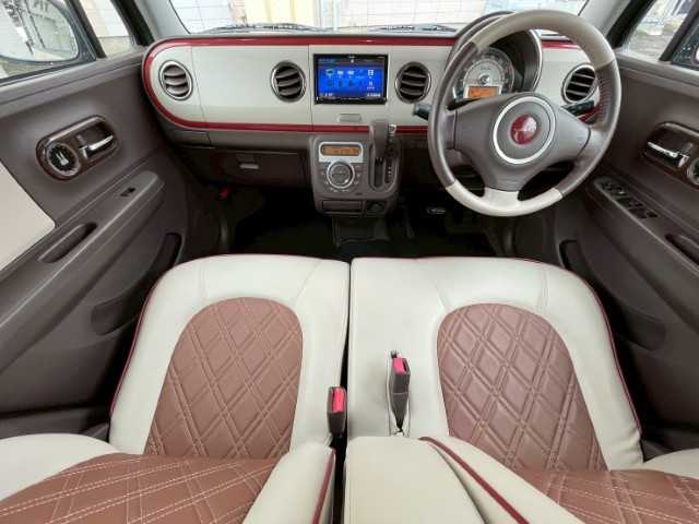 スズキ ラパン ショコラ X 岩手県 2014(平26)年 4.3万km ミルクティーベージュメタリック AIS検査済み/【2510037393】/社外SDナビ/電格ミラー/ABS/オートライト/レザーシート/純正フロアマット/アイドリングストップ/ビルトインETC