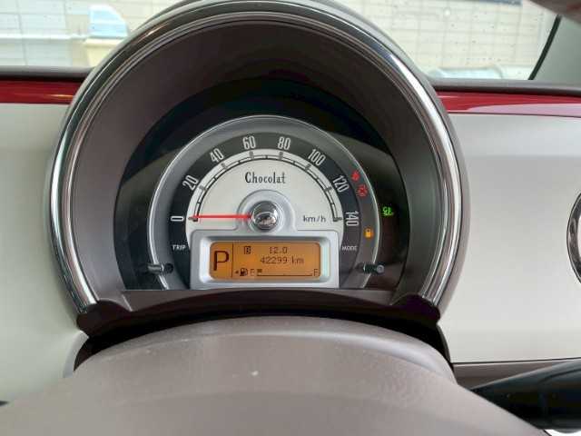 スズキ ラパン ショコラ X 岩手県 2014(平26)年 4.3万km ミルクティーベージュメタリック AIS検査済み/【2510037393】/社外SDナビ/電格ミラー/ABS/オートライト/レザーシート/純正フロアマット/アイドリングストップ/ビルトインETC