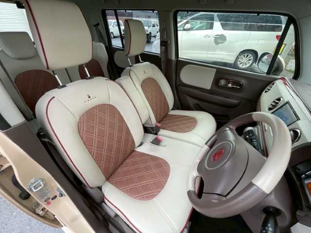 スズキ ラパン ショコラ X 岩手県 2014(平26)年 4.3万km ミルクティーベージュメタリック AIS検査済み/【2510037393】/社外SDナビ/電格ミラー/ABS/オートライト/レザーシート/純正フロアマット/アイドリングストップ/ビルトインETC